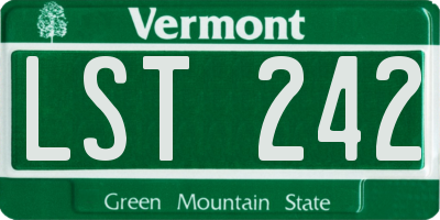 VT license plate LST242