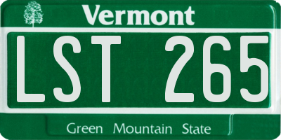 VT license plate LST265