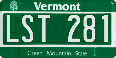 VT license plate LST281