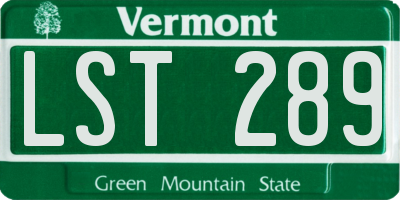 VT license plate LST289