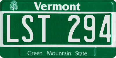 VT license plate LST294