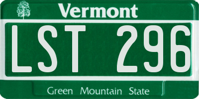 VT license plate LST296