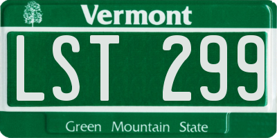 VT license plate LST299