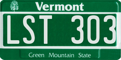 VT license plate LST303