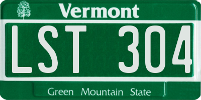 VT license plate LST304