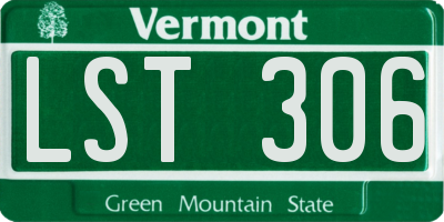 VT license plate LST306
