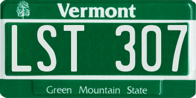 VT license plate LST307