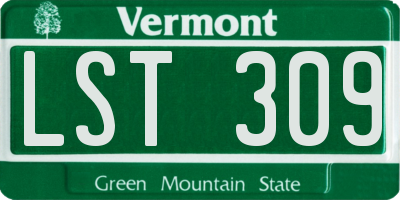 VT license plate LST309