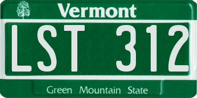 VT license plate LST312
