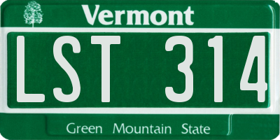 VT license plate LST314
