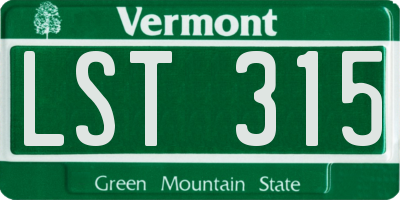 VT license plate LST315