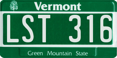 VT license plate LST316