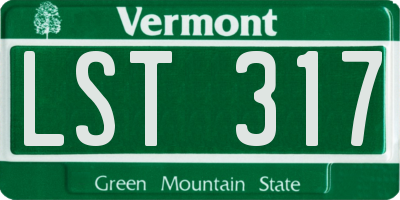 VT license plate LST317
