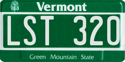 VT license plate LST320