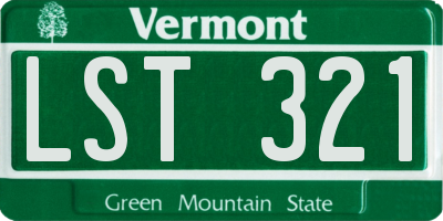 VT license plate LST321