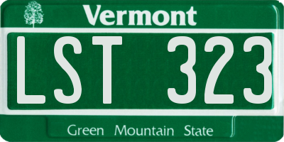 VT license plate LST323