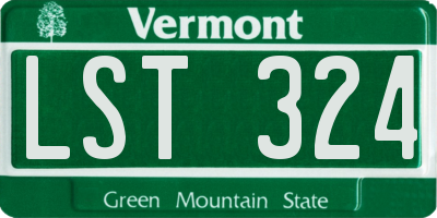 VT license plate LST324
