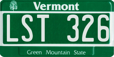 VT license plate LST326