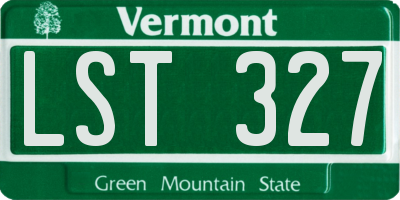 VT license plate LST327