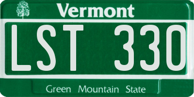 VT license plate LST330