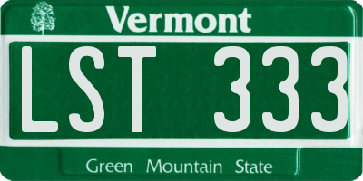 VT license plate LST333