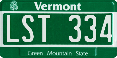 VT license plate LST334