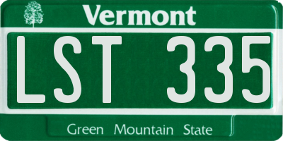 VT license plate LST335