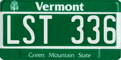 VT license plate LST336