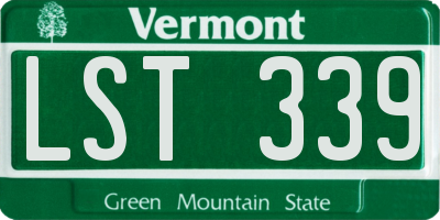 VT license plate LST339