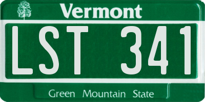 VT license plate LST341