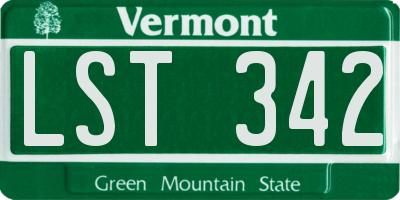 VT license plate LST342