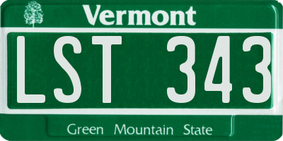 VT license plate LST343