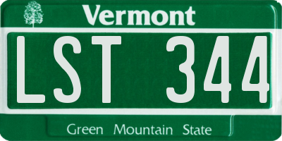 VT license plate LST344