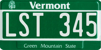 VT license plate LST345