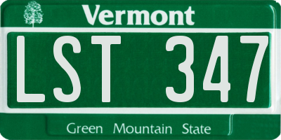 VT license plate LST347