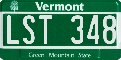 VT license plate LST348