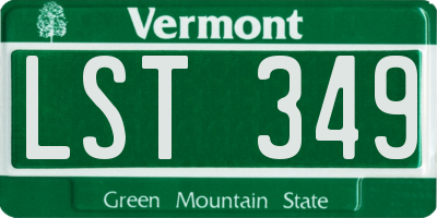 VT license plate LST349