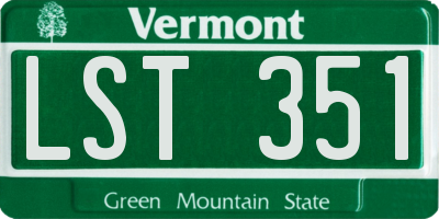VT license plate LST351