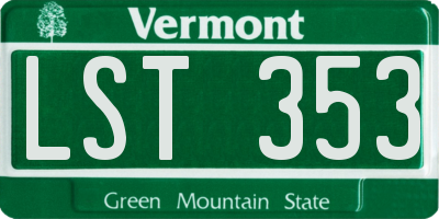 VT license plate LST353