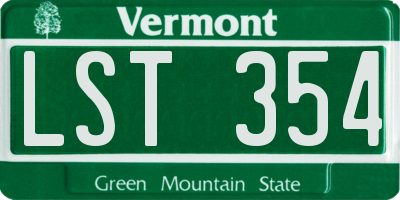 VT license plate LST354