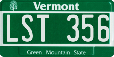VT license plate LST356