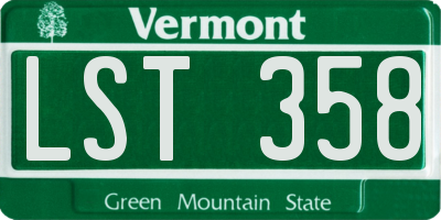 VT license plate LST358