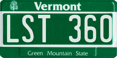 VT license plate LST360