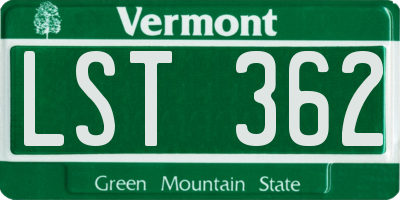 VT license plate LST362