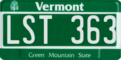 VT license plate LST363