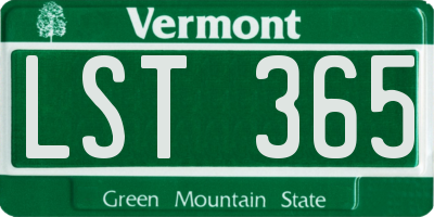 VT license plate LST365