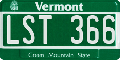 VT license plate LST366