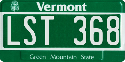 VT license plate LST368