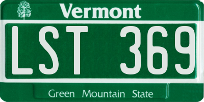 VT license plate LST369