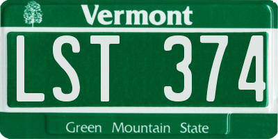 VT license plate LST374